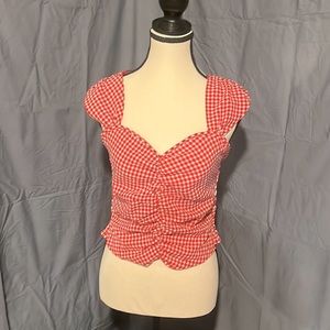 Gingham fitted crop tank - size small